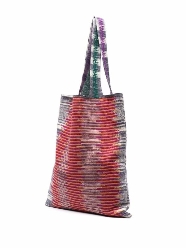 Túi Palm Angels x Missoni Knit Shopper PWNA041F21KNI0028418 - Ảnh 4