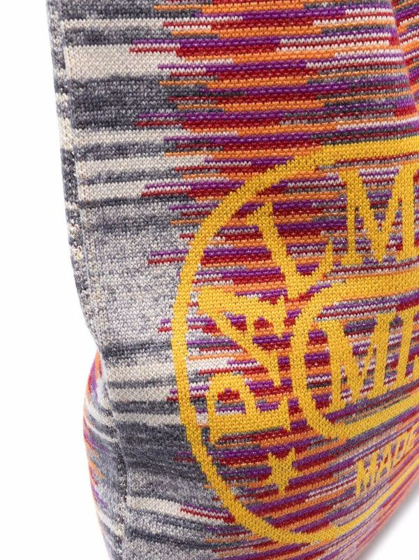 Túi Palm Angels x Missoni Knit Shopper PWNA041F21KNI0028418 - Ảnh 2