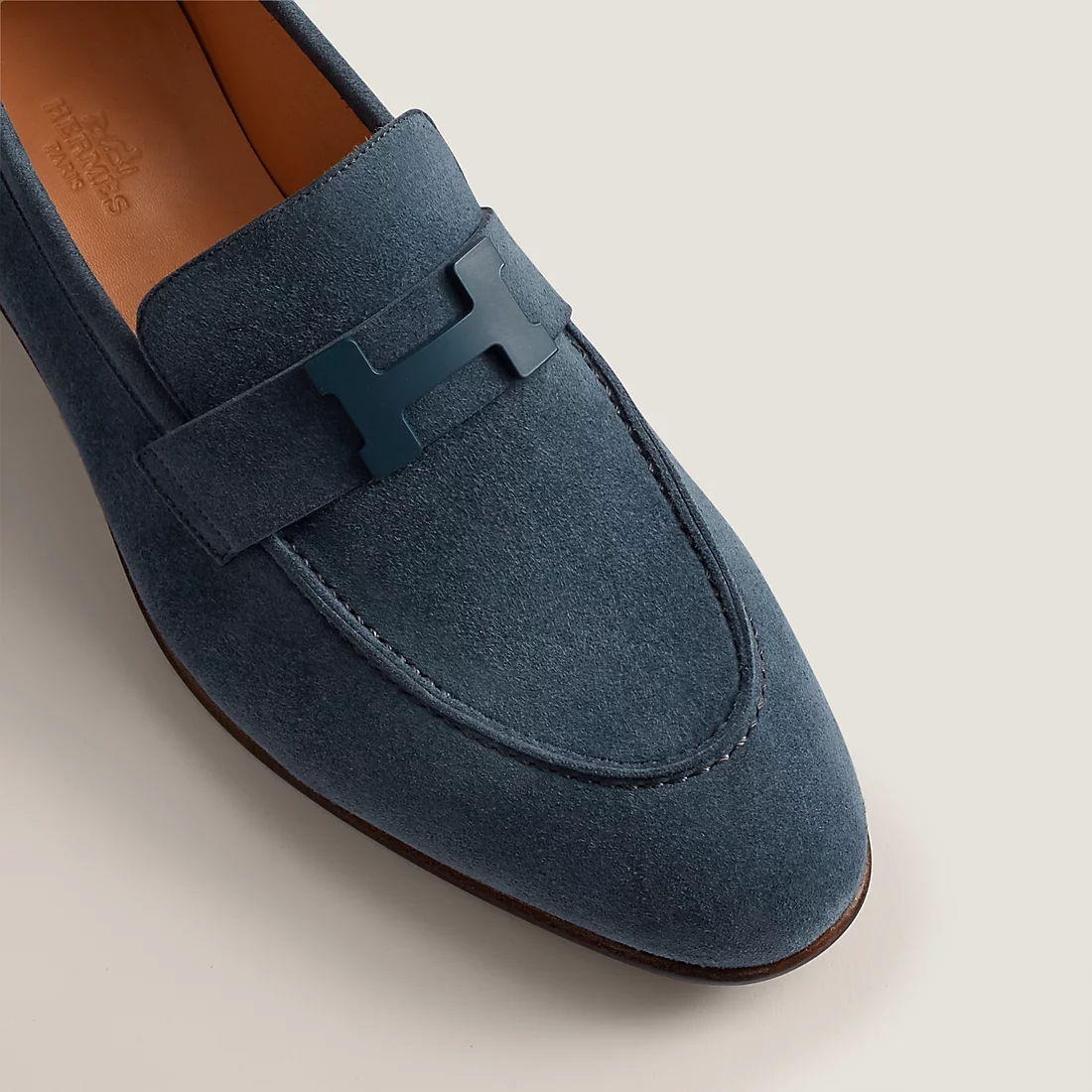 Giày Hermes Paris Loafer 'Celestial Blue' H192437ZAQ8420 - Ảnh 4