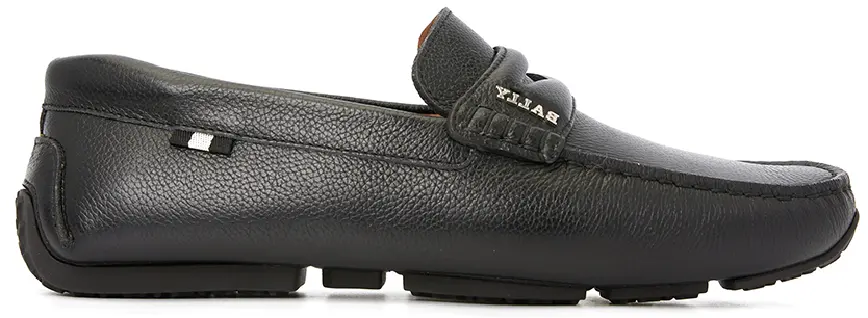 Giày Bally Pablon Pebbled Leather Loafers 'Black' PAVEL-300