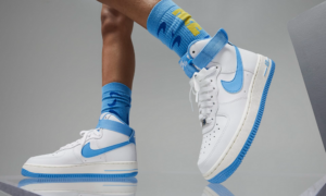 Giay Nike Air Force 1 High OG QS University 'White Blue' DX3805-100