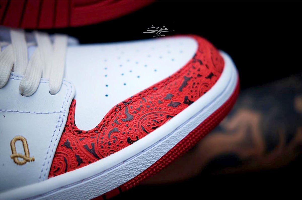 Giày Nike Air Jordan 1 Low 'Spades' DJ5185-100 - Ảnh 12