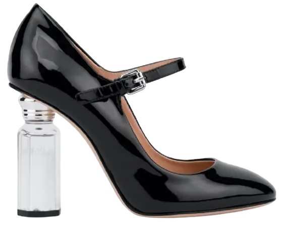 Giày Cao Gót Moschino Salt Pepper Mary Jane 'Black' MA1012AC1EMB00A