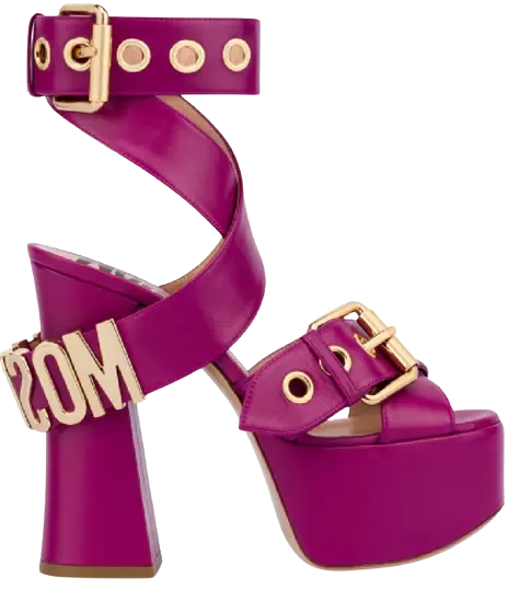 Giày Cao Gót Moschino Belt Platform 'Purple' MA1603EC1EMF0653