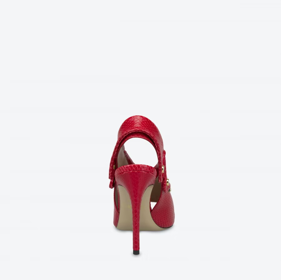 Giày Cao Gót Moschino Biker Slingback 'Red' MA1612AC1EMI5500 - Ảnh 3