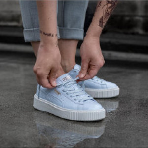 Alternative view of Giày Puma Basket Platform Patent Halogen Blue 363314-01