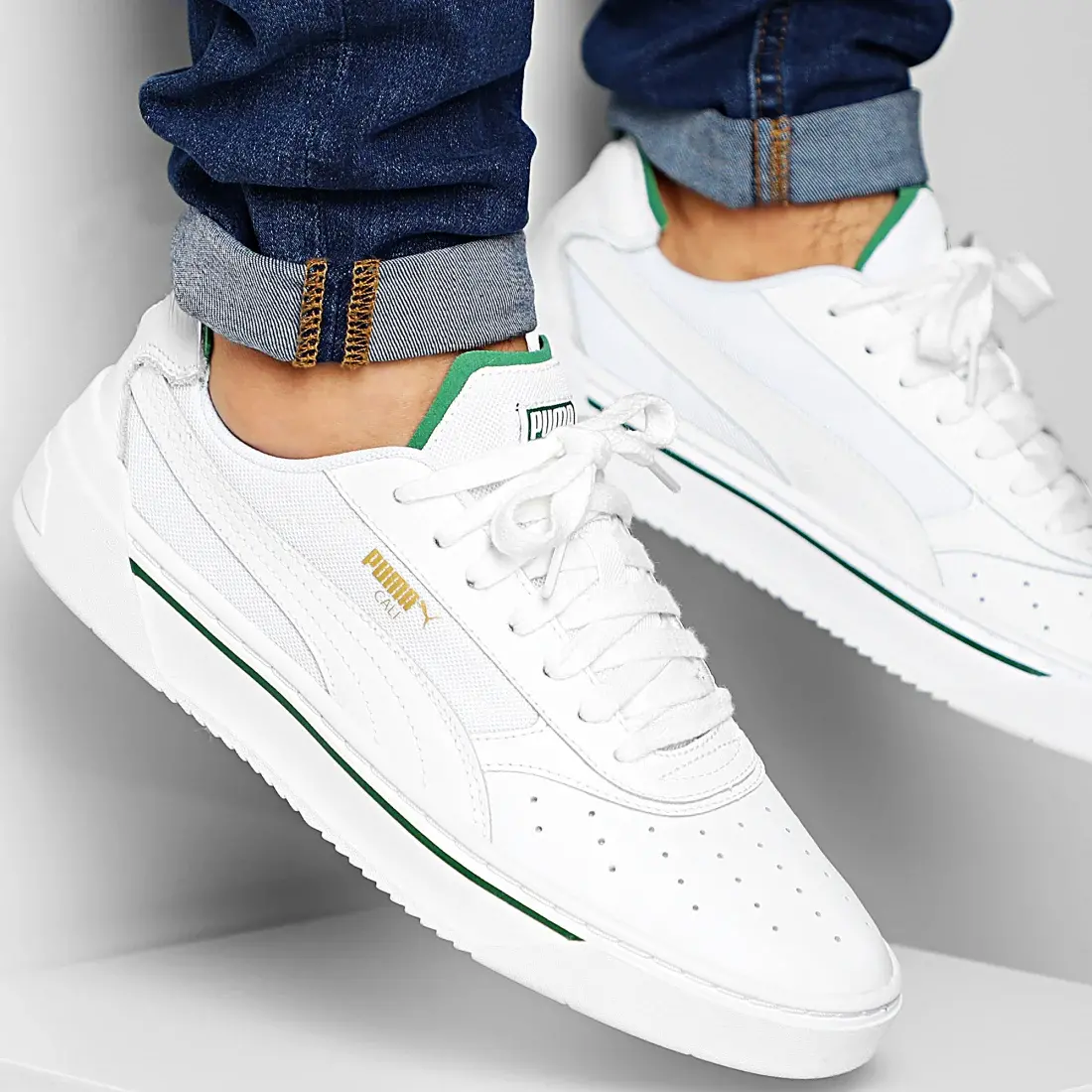 Alternative view of Giày Puma Cali Philippines White Amazon Green 369337-02