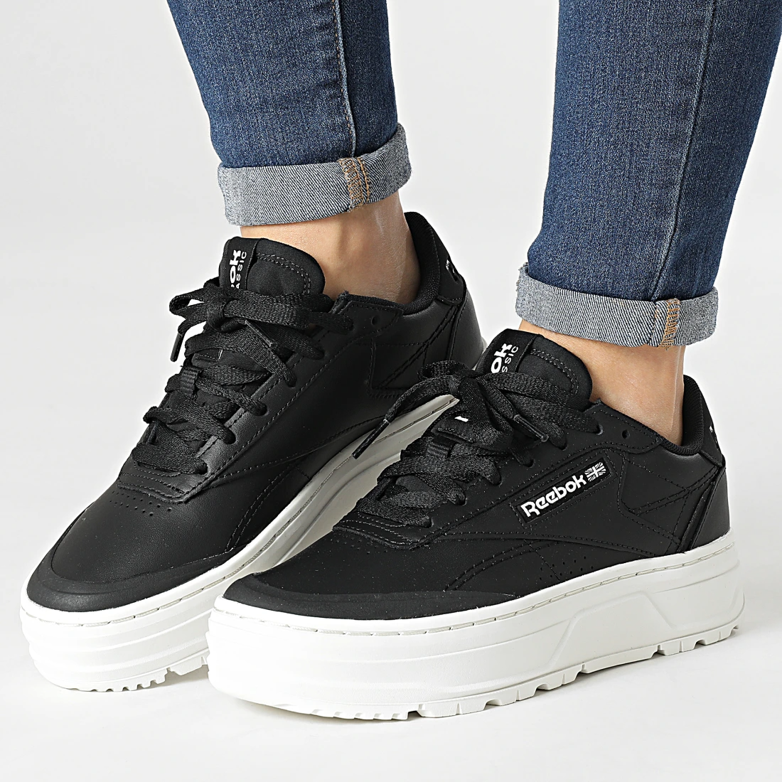 Giày Reebok Club C Double Geo 'Black Chalk' H69142 - Ảnh 2