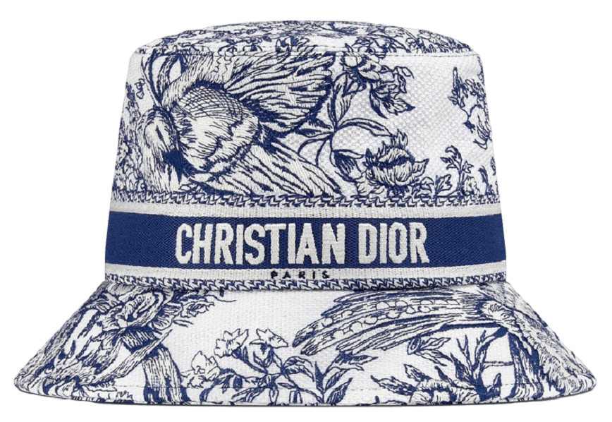 Mu Dior D-Bobby Small Brim Bucket Hat 'White Blue' 31JAR923X132-C082