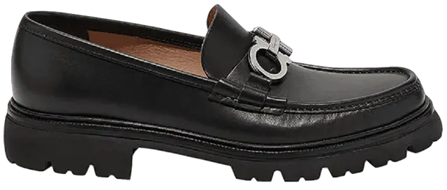 Giày Salvatore Ferragamo Moccasin Gancini 'Black' 02B200-696083