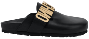 Giày Moschino Lettering Logo Calfskin Sabot 'Black' MA10403G1EMF0000