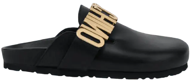 Giày Moschino Lettering Logo Calfskin Sabot 'Black' MA10403G1EMF0000