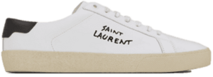 Giày Saint Laurent SL-06 Court Leather 'White Black' 610685-08G10-9061