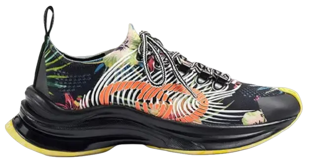Giay Gucci Run Floral Sneaker 'Mutil Black' 698547-UZJ10-8560