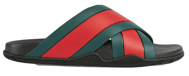 Dep Gucci Men's Rubber Slide Sandal With Web 'Black' 630326-J8700-8460