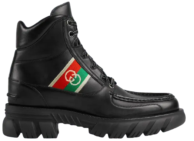 Giay Gucci Men's Ankle Boot With Interlocking G 'Black' ‎663368-DTNE0-1080
