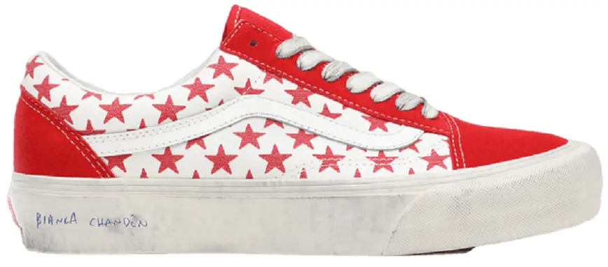 Giay Vans Vault x Bianca Chandon Old Skool LX Stressed 'Red White' VN0A4BVFY521