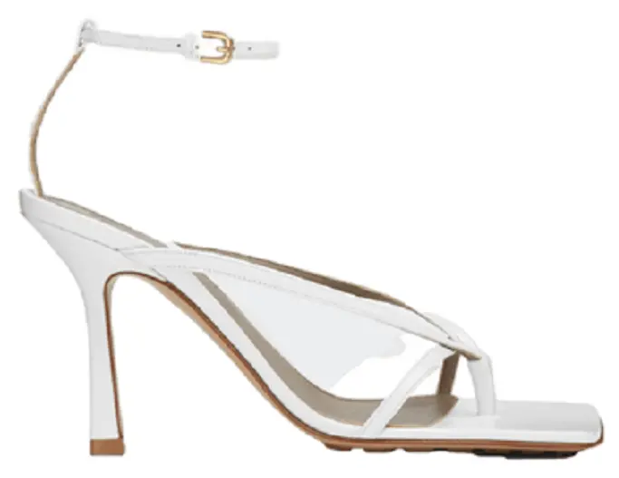 Giày Cao Gót Bottega Veneta Stretch Strap Sandal 'Optic White' 608835VBSF09122
