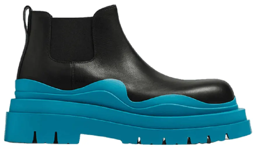 Giày Bottega Veneta Tire Ankle Chelsea Boot 'Black Amalfi Blue' 630281VBS501438