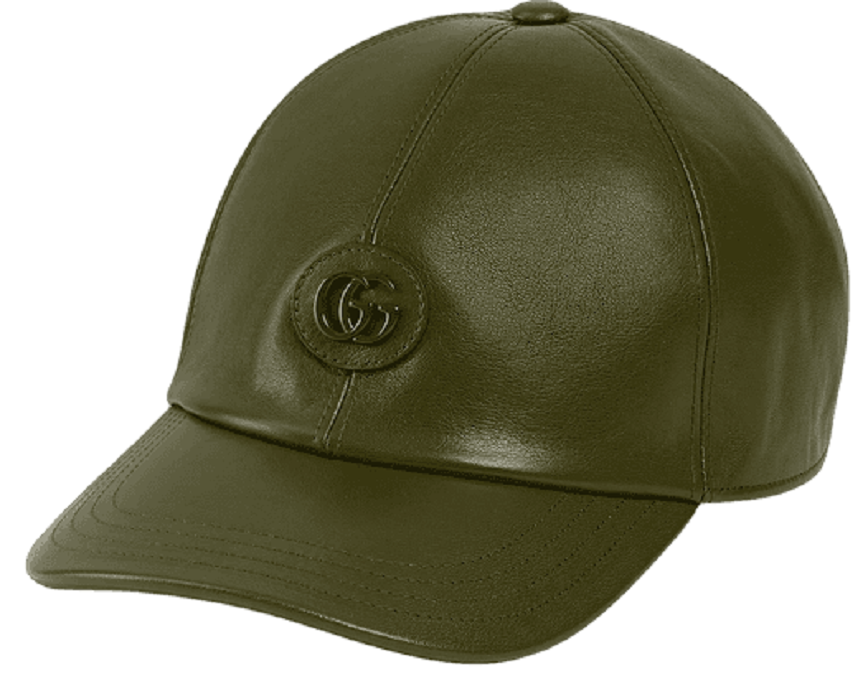 Mu Gucci Leather Baseball Double G 'Dark Green' 727238-4HAU4-3300