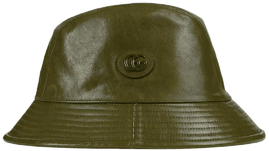 Mu Gucci Leather Bucket Double G 'Dark Green' 727239-4HAU4-3300