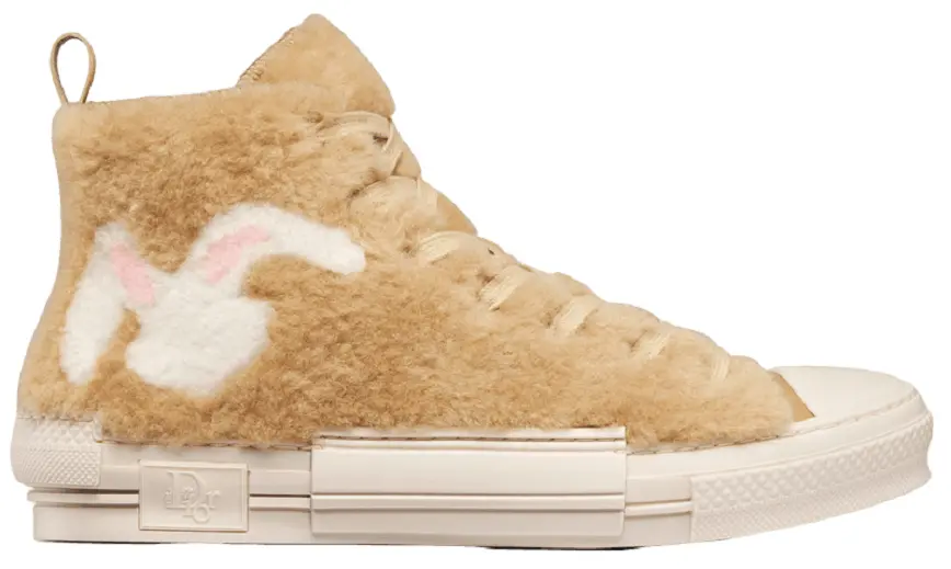 Giay Dior By Erl B23 High 'Beige Shearling Rabbit' 3SH129ZTR-H100
