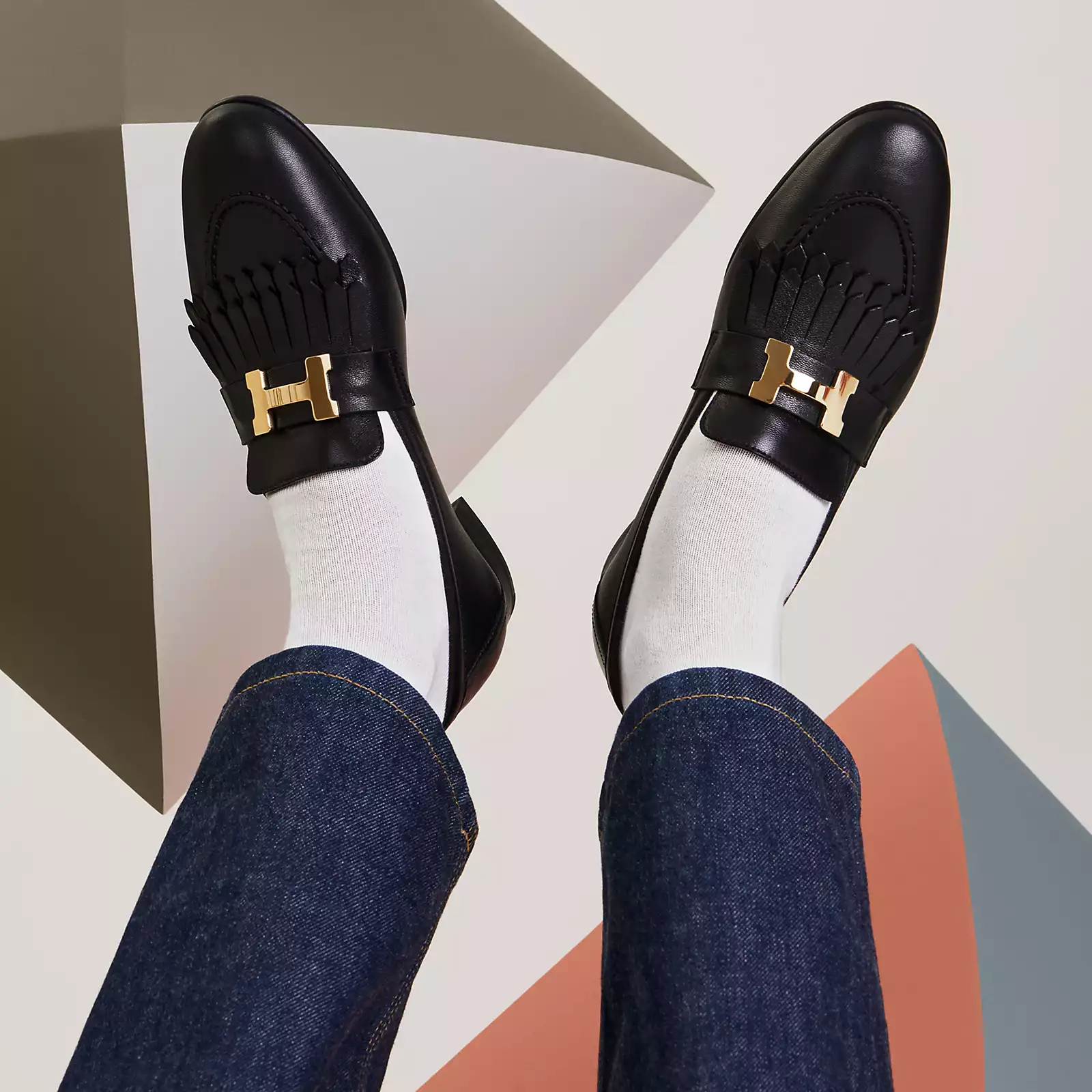 Giày Hermes Royal Loafers Gold H192203Z - Ảnh 2