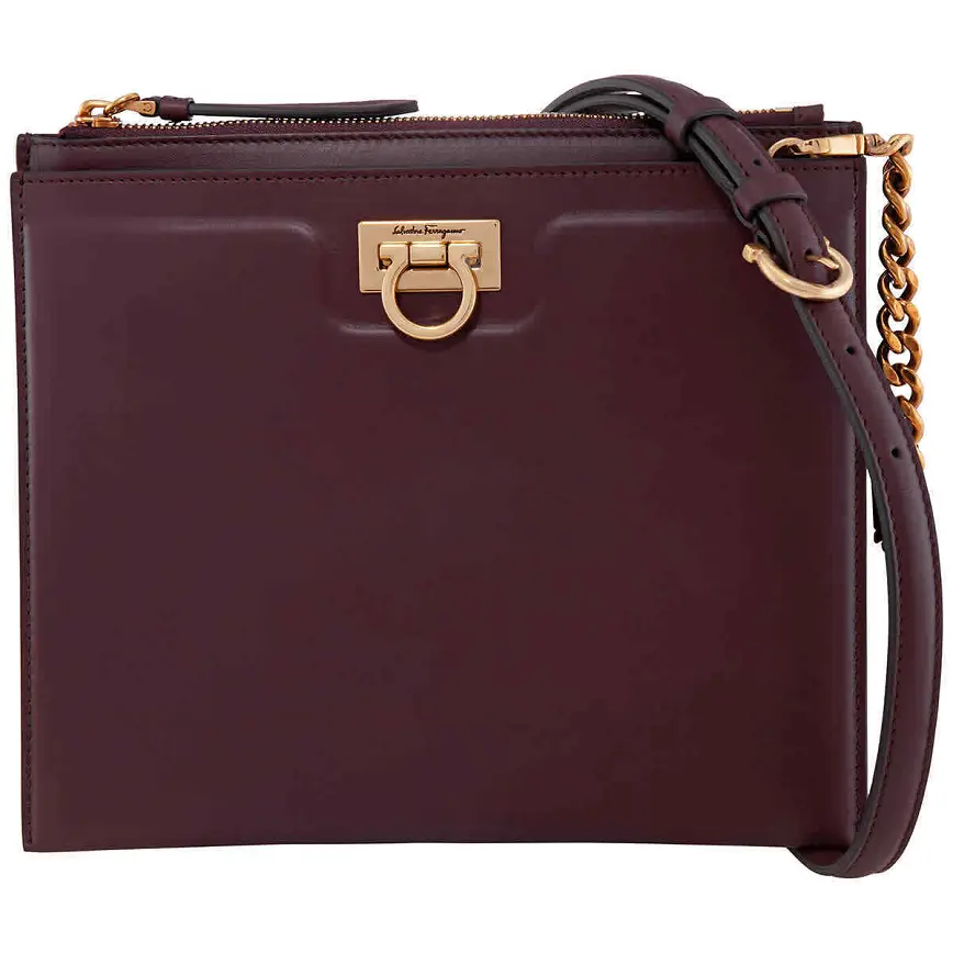 Túi Salvatore Ferragamo Purple Leather 'Brown' 21I013-724605