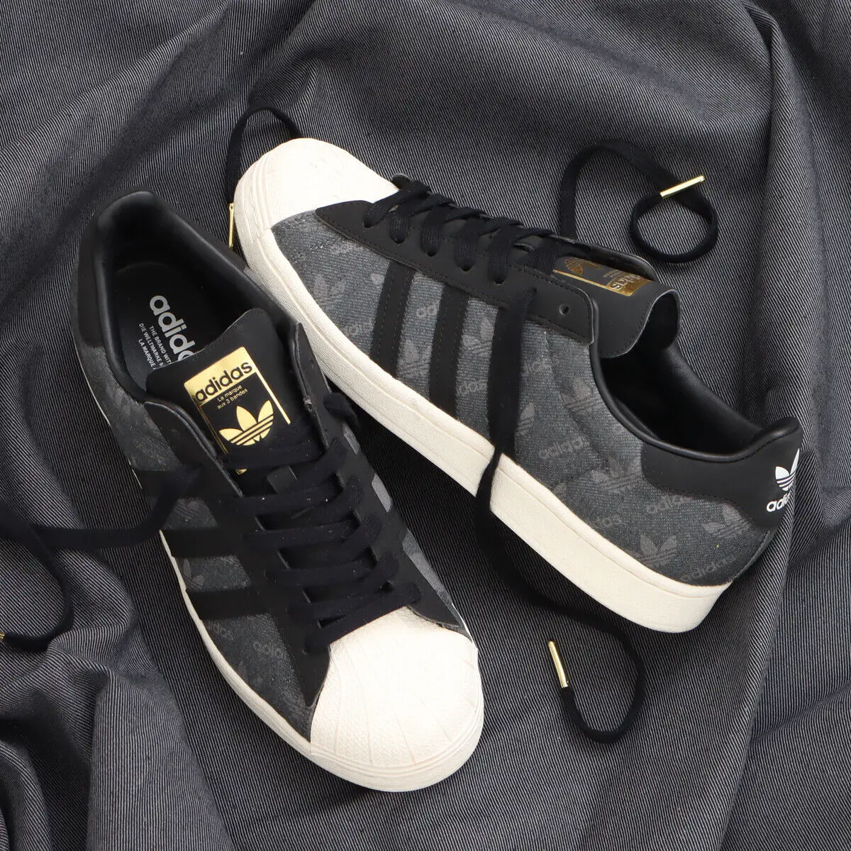 Alternative view of Giày Adidas Atmos x Superstar 'Denim Pack Grey' GW3470