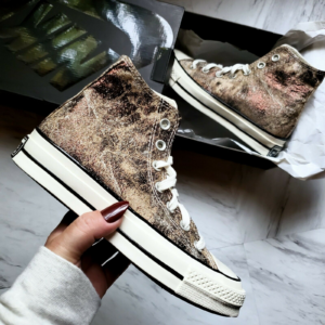 Giay Converse Elevated Metallic Chuck 70 High 'Bronze Egret Black' 570530C