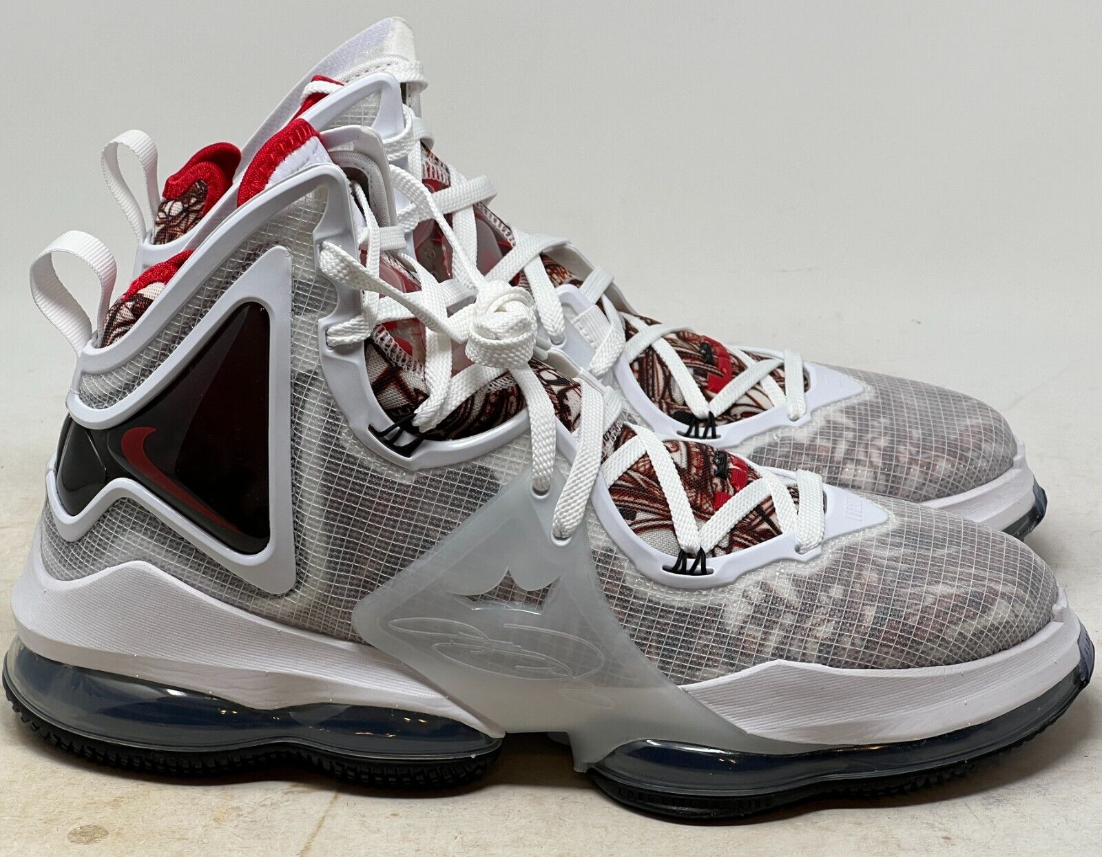 Giày Nike LeBron 19 Para Hombre 'White Red' CZ0203-101 - Ảnh 4