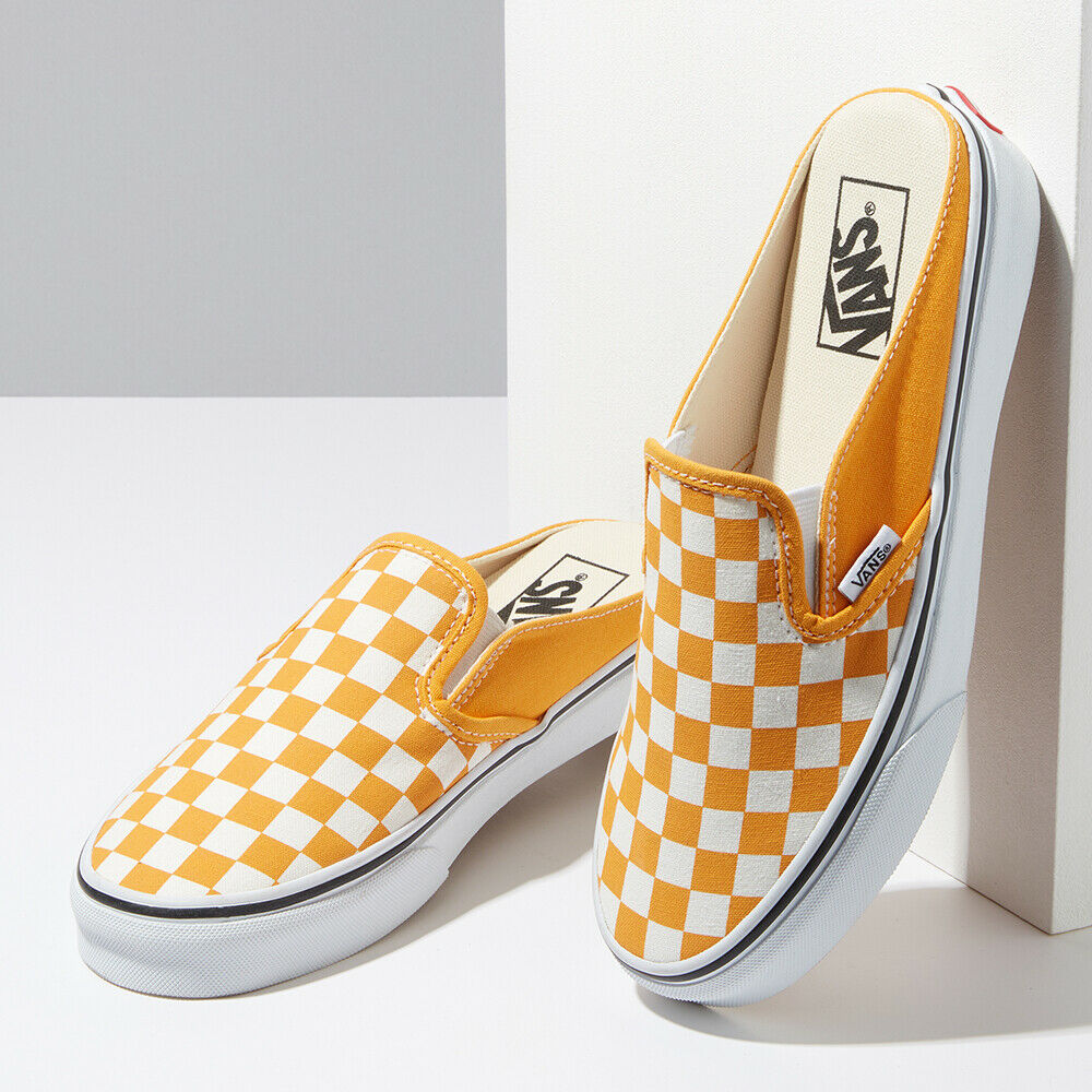 Giày Vans Checkerboard Mule Slip-On Skate Sneakers Shoes Yellow VN0A4P3UWOF - Ảnh 4