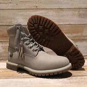 Giày Timberland Wmns 6-Inch Premium Waterproof Light Grey A1UWF - Ảnh 4