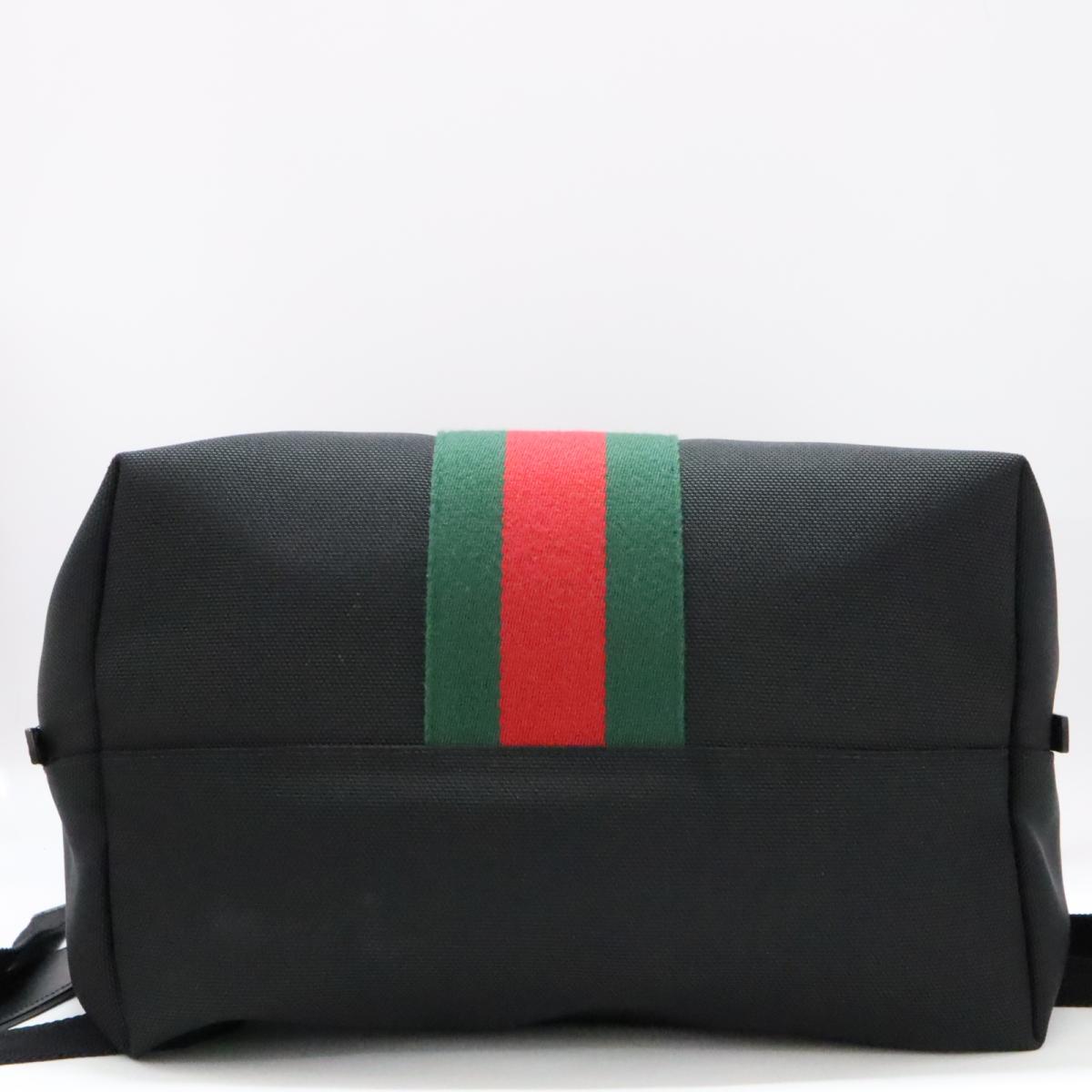 Balo Gucci Backpack Web Techno Canvas Black 619749 - Ảnh 4