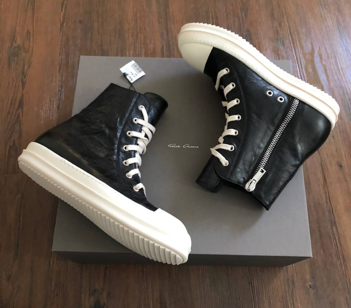 Giày Rick Owens Ramones High 'Black Leather' RU17S9890 - Ảnh 3