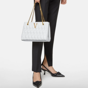 Alternative view of Túi Versace Virtus Quilted Small Tote White DBFH778-DNATRS-1W00V