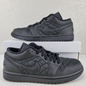 Alternative view of Giày Nike Wmns Air Jordan 1 Low 'Triple Black Quilted' DB6480-001