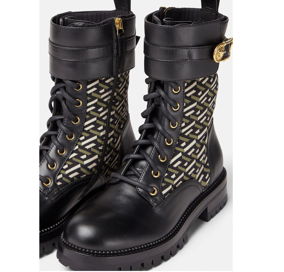 Giày Versace Safety Pin La Greca 'Black' DST419E-1A01594-B15V - Ảnh 4