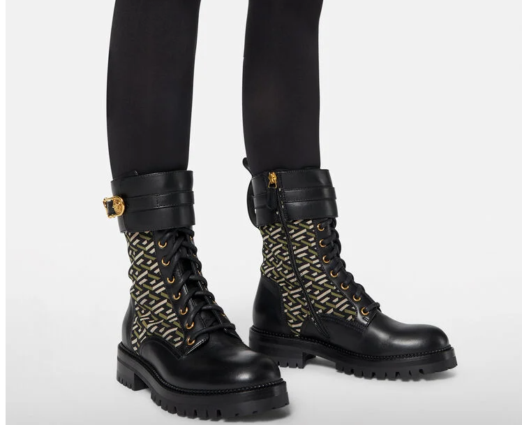 Giày Versace Safety Pin La Greca 'Black' DST419E-1A01594-B15V - Ảnh 3