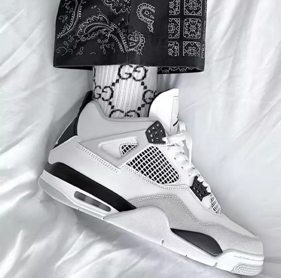 Giày Nike Air Jordan 4 Retro GS 'Military Black' 408452-111 - Ảnh 2