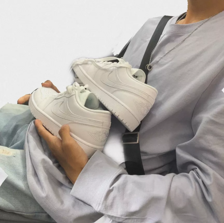 Giày Nike Air Jordan 1 Retro Low 'Pure Platinum' 553558-111 - Ảnh 4