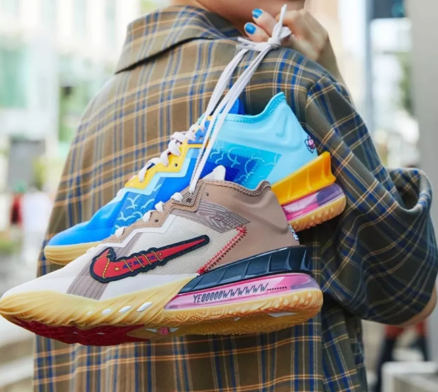 Giày Nike Space Jam x LeBron 18 Low GS 'Wile E. x Roadrunner' DJ3760-401 - Ảnh 3