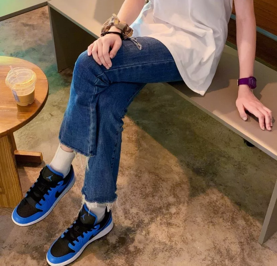 Giày Nike Air Jordan 1 Low 'University Blue Black' 553558-403 - Ảnh 3