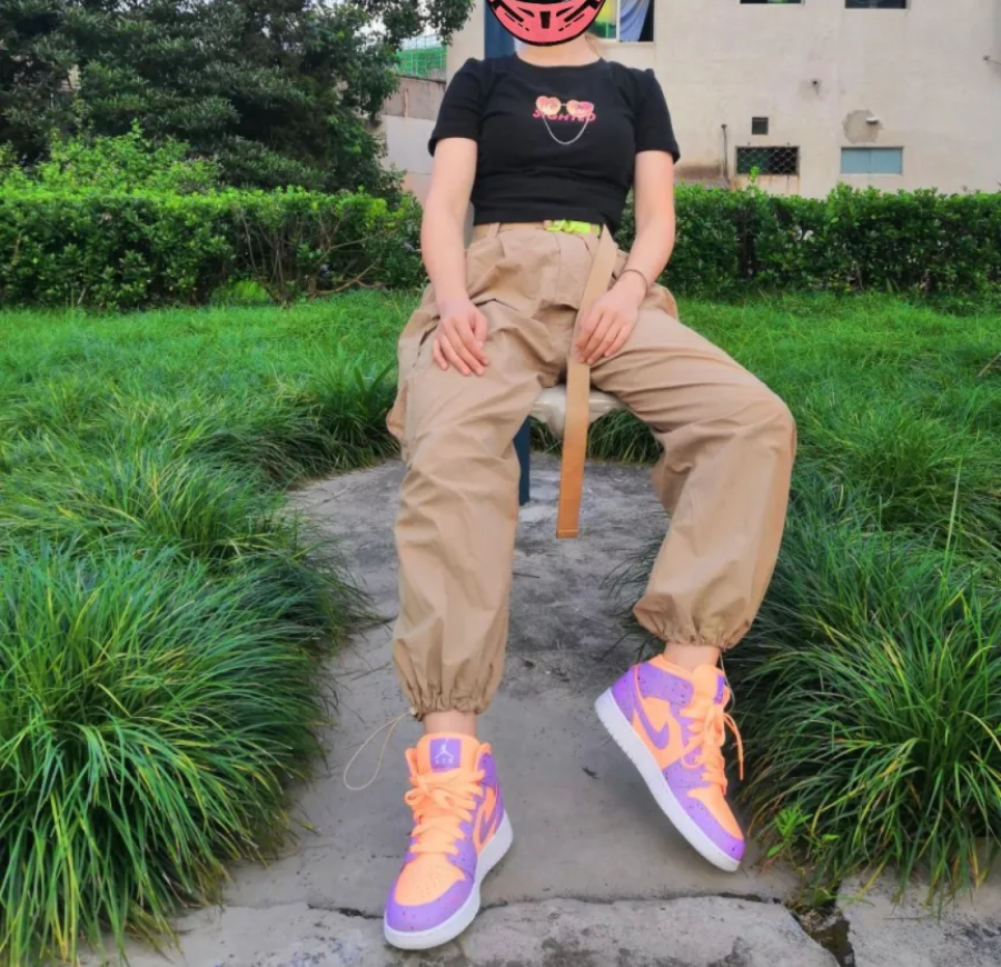 Giày Nike Air Jordan 1 Mid SE GS 'Atomic Pulse' AV5174-800 - Ảnh 8