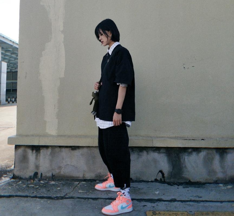 Giày Nike Air Jordan 1 Mid GG 'Crimson Pulse' 555112-814 - Ảnh 4