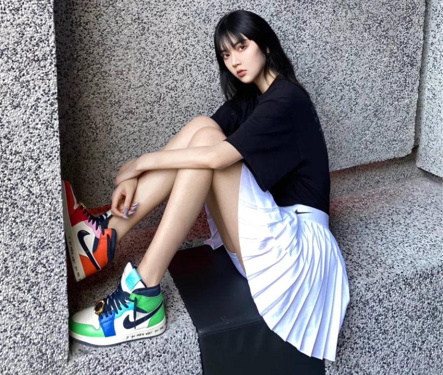 Giày Nike Melody Ehsani x Wmns Air Jordan 1 Mid 'Fearless' CQ7629-100 - Ảnh 12