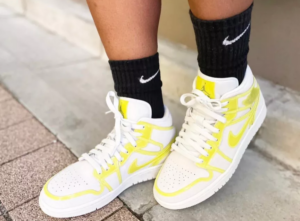 Alternative view of Giày Nike Wmns Air Jordan 1 Mid LX 'Off White Opti Yellow' DA5552-107