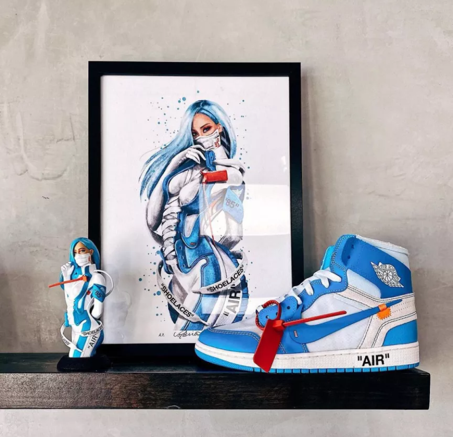 Giày Nike Air Jordan 1 x Off-White 'University Blue' AQ0818-148 - Ảnh 5