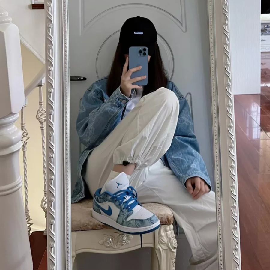 Giay Nike Air Jordan 1 Low 'Washed Denim' GS DM8947-100