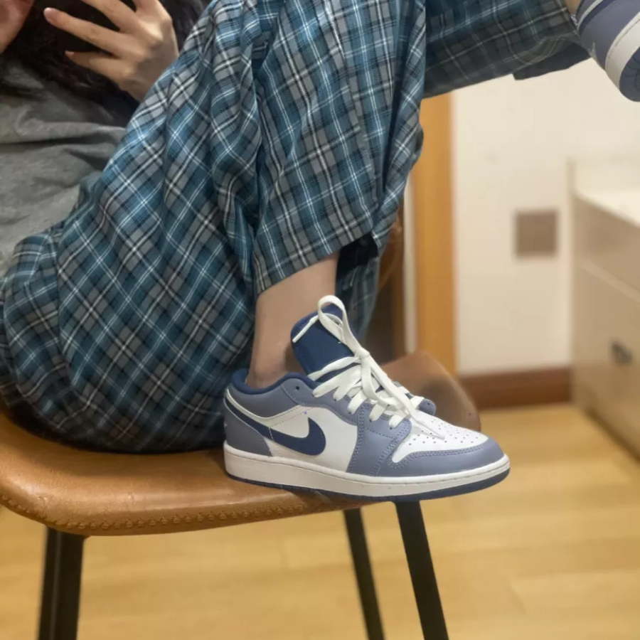 Giày Nike Air Jordan 1 Low GS 'Ashen Slate' 553560-414 - Ảnh 6